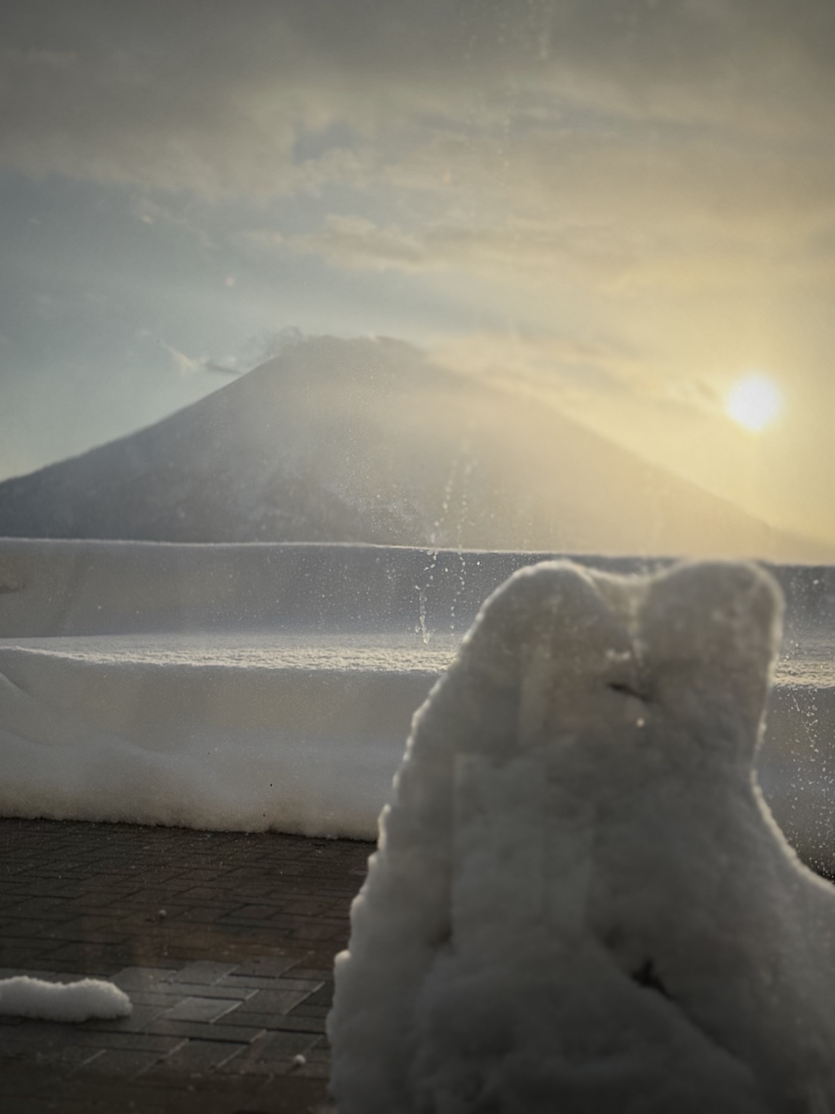 Mount Yotei at sunset from Niseko, Hokkaido, Japan, photographed by Lee Hnetinka